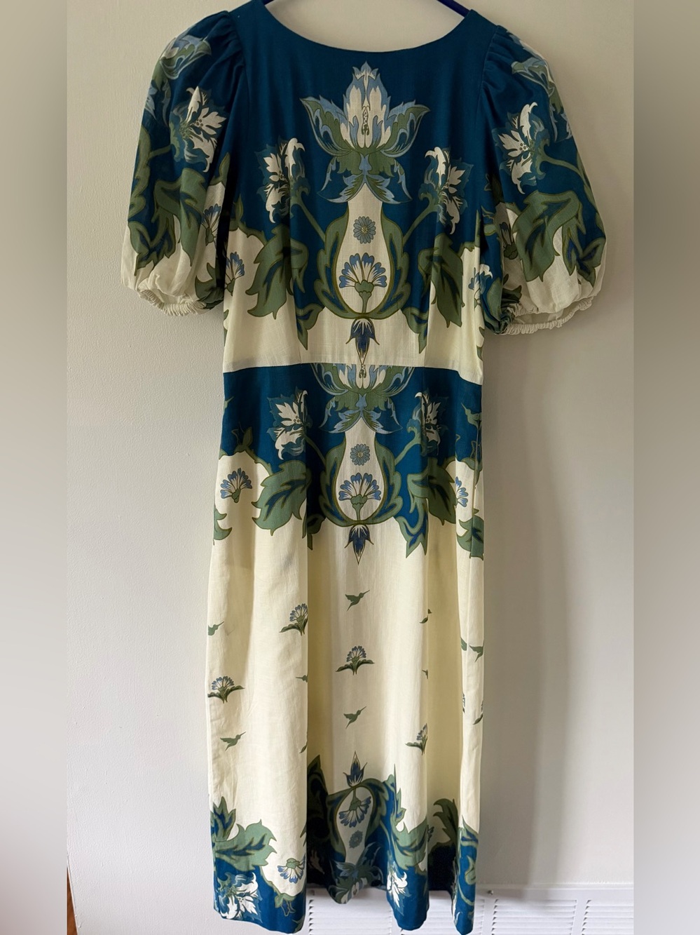 Mestiza NY Faye Floral Print Boat Neck Puff Sleeve Midi Dress $395 - Picture 5 of 13